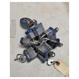 8 vintage Master Lock padlocks with keys