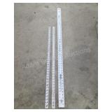 3 Johnson aluminum measuring sticks