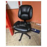 Black Leather Office Chair Rolling Wheels