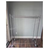 Modern Chrome rolling adjustable coat rack