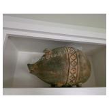 Large decorative clay Pig