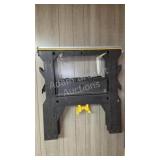 Pair Plastic Sawhorses Black Yellow