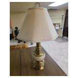 Vintage Brass White Table Lamp