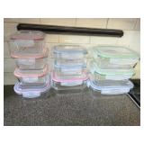 Glass storage containers with snap lids