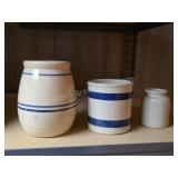 Stoneware Crocks Set 3 Paul Stowe Roseville