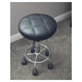 Modern black upholstered rolling swivel