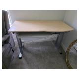 Computer Desk Light Wood Top Pull Out Keyboard