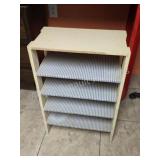 Vintage White Painted Custom Built Open Shelf