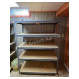Gray Metal Shelving Unit Particle Board