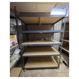 Gray Metal Shelving Unit Particle Board
