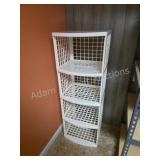 White Plastic 4 Shelf Unit Lattice DesignWhite