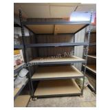 Gray Metal Shelving Unit Particle Board