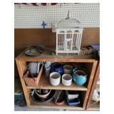 Wooden storage Shelf with contents, must take