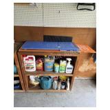 Wooden storage Shelf with contents, must take
