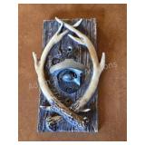 Decorative resin whitetail deer antler wall mount