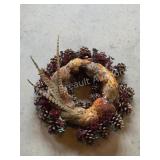 Custom made pheasant feather wreath with pine