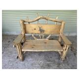 Custom built pine Whitetail outdoor bench, 51 x