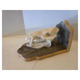 Wild board skull with custom wooden plaque