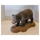 Ken Cole hand carved wooden bear figurine