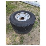 2 steel rims with Goodyear Wrangler rt/s tires,