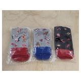 Three new pairs firefighter theme socks