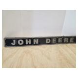 Vintage aluminum John Deere sign approx 4 in x 35