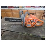 Husqvarna e-series 445 X-TORQ chainsaw, has good