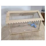 Modern wood frame pet with clear view plexiglass,