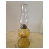 Vintage amber glass oil lamp