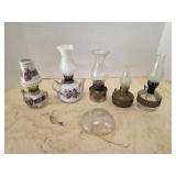 Box lot assorted mini oil lamos