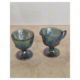 Vintage Carnival Glass purple iridescent grape