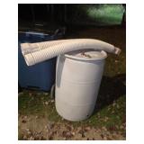 RAIN COLLECTOR BARREL AND 2 DOWNSPOUTS