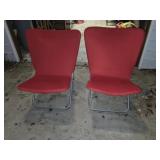 2 FOLDING METAL FRAME PATIO/LAWN CHAIRS