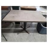Lot of vintage metal base Formica square table,