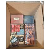 BOX LOT ASSORTED TAPS & DIES, ETC