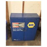 NAPA METAL WALL STORAGE CABINET W/ CONTENTS