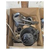 BOX LOT ASSORTED GALVANIZED OIL CANS