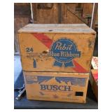 VINTAGE PABST BLUE RIBBON & BUSCH CARDBOARD BOXES
