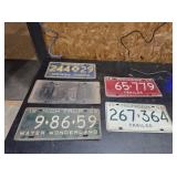 5 VINTAGE MICHIGAN LICENSE PLATES
