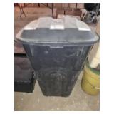 2 PLASTIC 32 GAL WHEELED TRASH CANS
