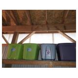 4 ASSORTED 18 GAL PLASTIC STORAGE TOTES