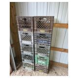 10 VINTAGE PLASTIC MILK CRATES
