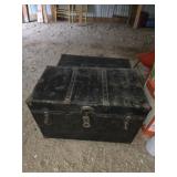 2 VINTAGE ANTIQUE STEAMER CHESTS