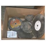 BOX LOT CUTTING WHEELS, SAW BLADES, ETC
