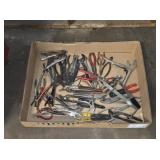 BOX LOT ASSORTED PLIERS, ETC