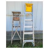 6ft Step Ladder & 5ft Wooden Step Ladder