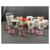 Coffee Mugs, Pink Glass Cups