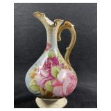 Romania Crystal Pitcher Handpainted