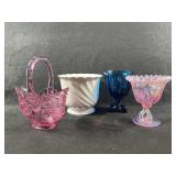 Pink Iridescent Fenton, Lily of the Valley, etc