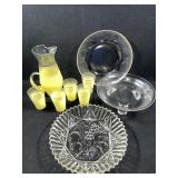 Vintage Pitcher & Cup Set, Footed Bowl, etc